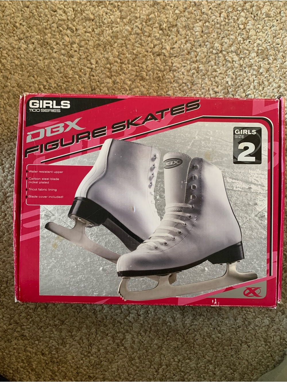 DBX Girls Figure Skates in White - Size 2